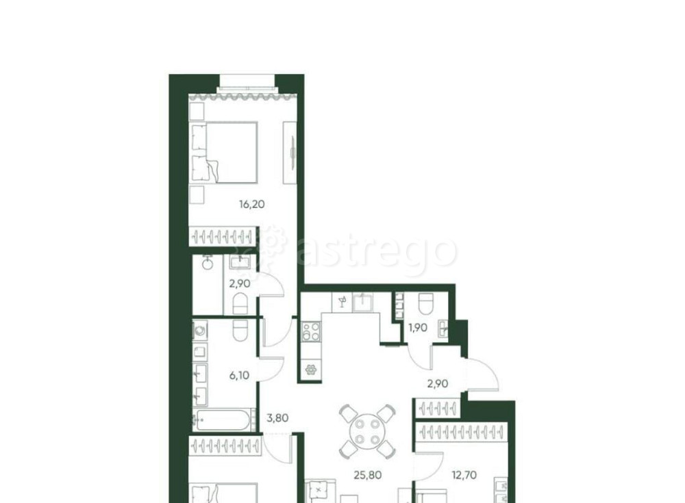 3-комн. квартира, 85.8 м2, 3/10 эт. Санкт-Петербург - изображение 1