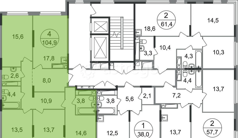 4-комн. квартира, 104 м2, 13/17 эт. Москва - изображение 3