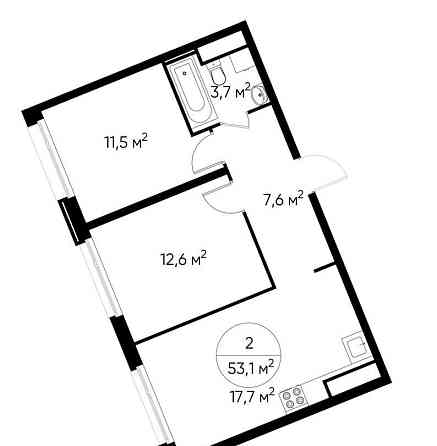 2-комн. квартира, 53 м2, 5/17 эт. Москва
