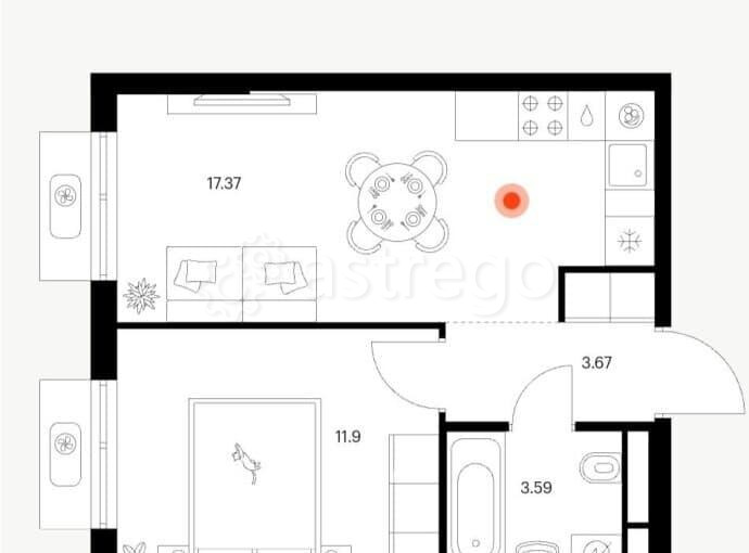 1-комн. квартира, 30.3 м2, 11/25 эт. Химки - изображение 1