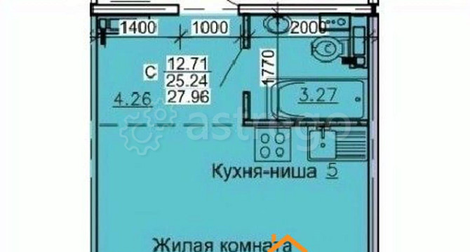 Студия, 27.96 м2, 6/10 эт. Барнаул - изображение 1