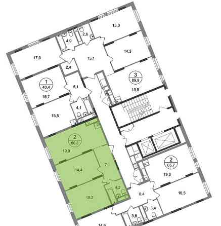 2-комн. квартира, 60 м2, 17/17 эт. Москва
