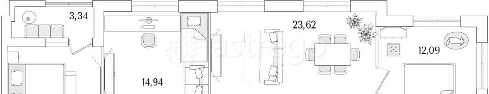 3-комн. квартира, 80.93 м2, 4/13 эт. Санкт-Петербург - изображение 1