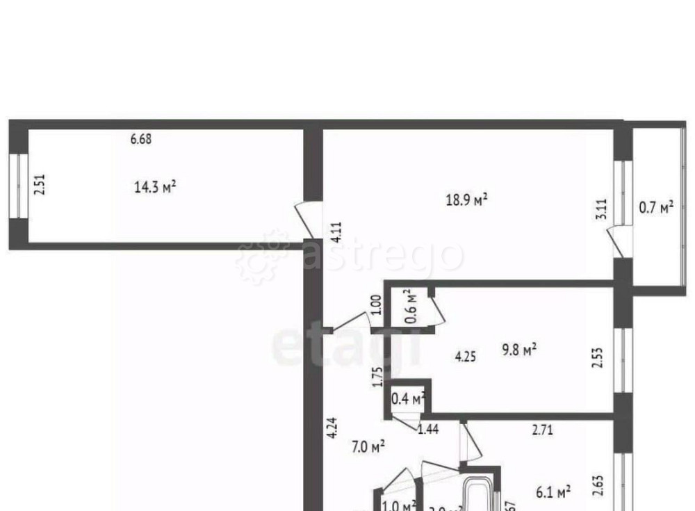 3-комн. квартира, 60.8 м2, 4/5 эт. Луховицы - изображение 4