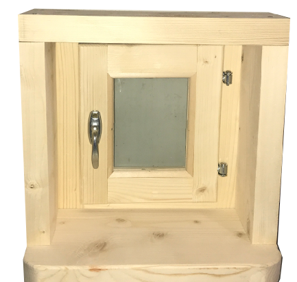 Окно для бани 0,4*0,4 материал хвоя, двойное стекло. Пермь