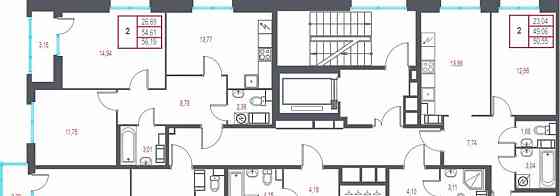 2-комн. квартира, 56.19 м2, 4/10 эт. Санкт-Петербург