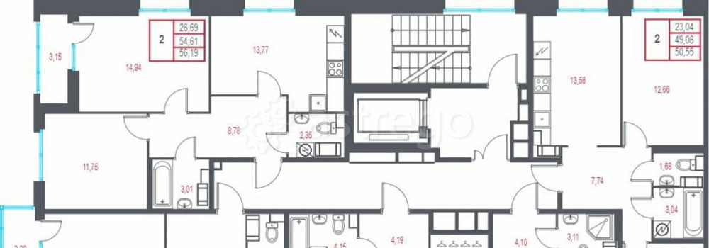 2-комн. квартира, 56.19 м2, 4/10 эт. Санкт-Петербург - изображение 1