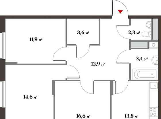 3-комн. квартира, 80 м2, 1/6 эт. Красногорск