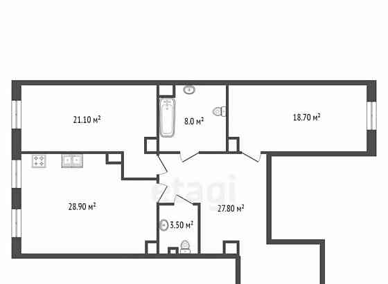 2-комн. квартира, 110.7 м2, 2/4 эт. Санкт-Петербург