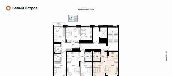 2-комн. квартира, 38.03 м2, 3/31 эт. Уфа