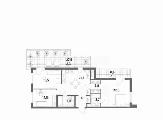 3-комн. квартира, 97.9 м2, 6/6 эт. Санкт-Петербург