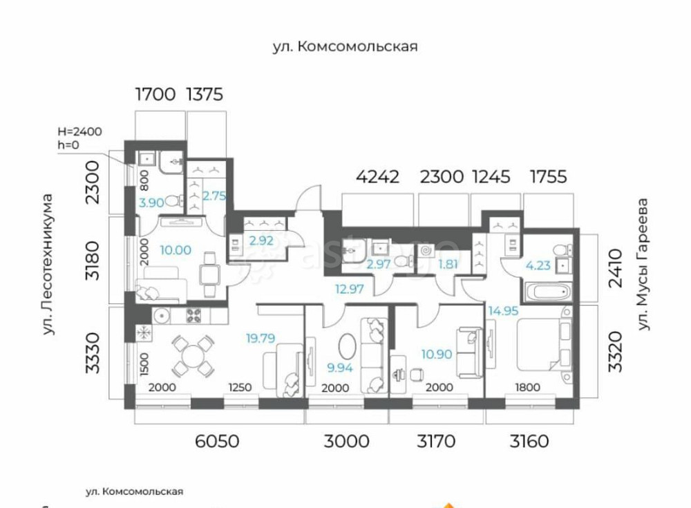 5-комн. квартира, 97.13 м2, 32/32 эт. Уфа - изображение 1