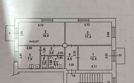 3-комн. квартира, 68 м2, 3/3 эт. Подольск