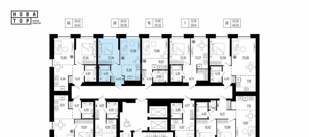 2-комн. квартира, 39.76 м2, 23/25 эт. Уфа - изображение 2