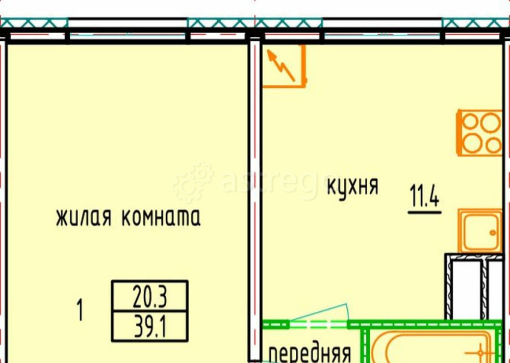 1-комн. квартира, 39 м2, 2/5 эт. Чишмы - изображение 3