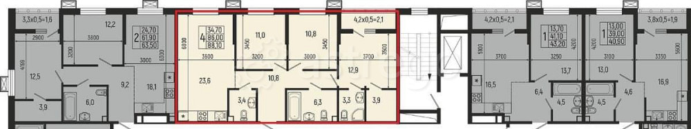 4-комн. квартира, 88.1 м, 2/5 эт. Майкоп - изображение 4