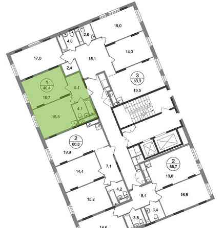 1-комн. квартира, 40 м2, 17/17 эт. Москва