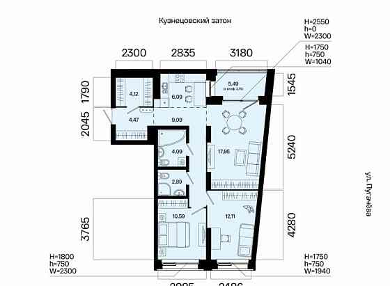 3-комн. квартира, 74.15 м2, 4/31 эт. Уфа