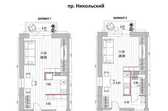 Студия, 28.3 м2, 5/8 эт. Архангельск