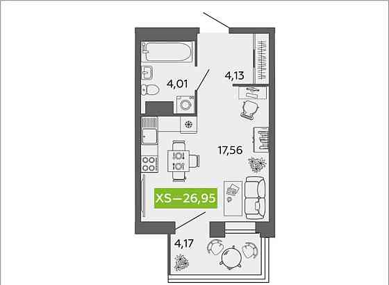 Студия, 26.95 м2, 7/9 эт. Северодвинск