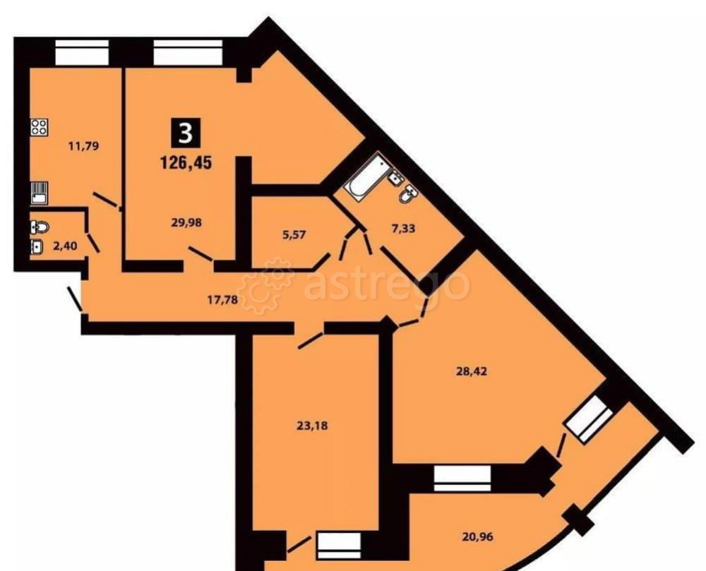 3-комн. квартира, 136.8 м2, 8/10 эт. Красноярск - изображение 1