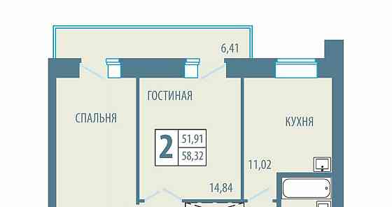 2-комн. квартира, 58.32 м2, 4/5 эт. Железногорск