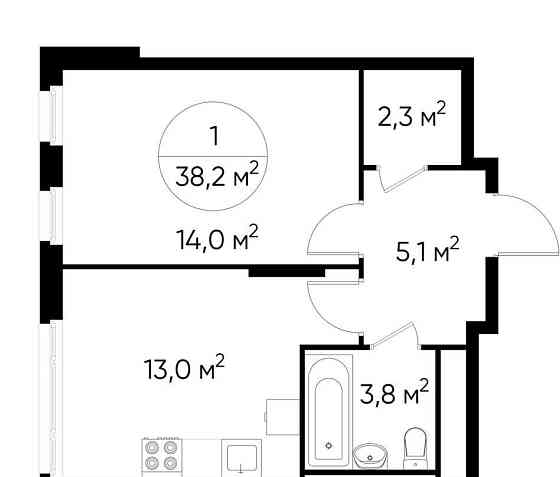 1-комн. квартира, 38 м2, 16/17 эт. Москва
