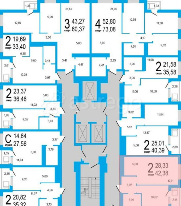2-комн. квартира, 42.38 м2, 17/25 эт. Уфа - изображение 3