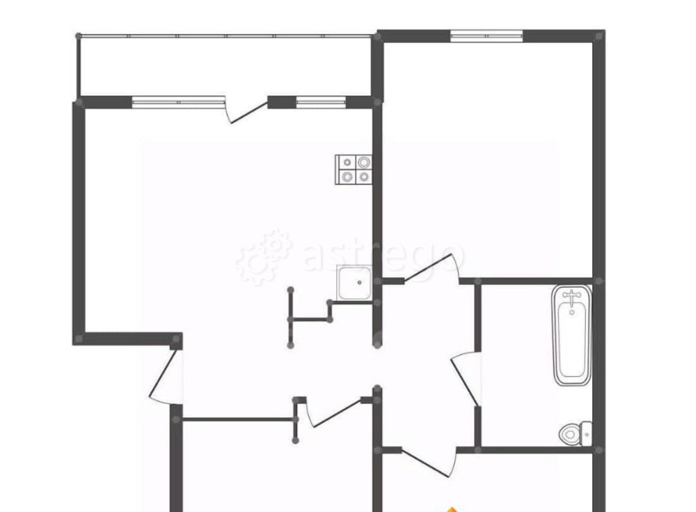 4-комн. квартира, 75 м2, 3/5 эт. Свободный - изображение 1