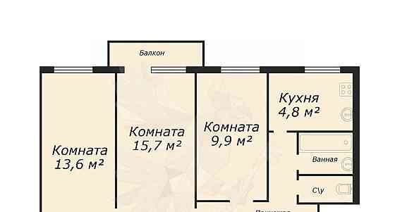 3-комн. квартира, 56 м2, 5/5 эт. Люберцы
