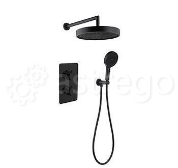 Душевой комплект BOHEME Cell с 2-х режимным термостатом 427-B Black Новосибирск - изображение 1