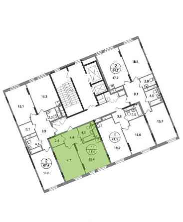 1-комн. квартира, 41 м2, 16/17 эт. Москва