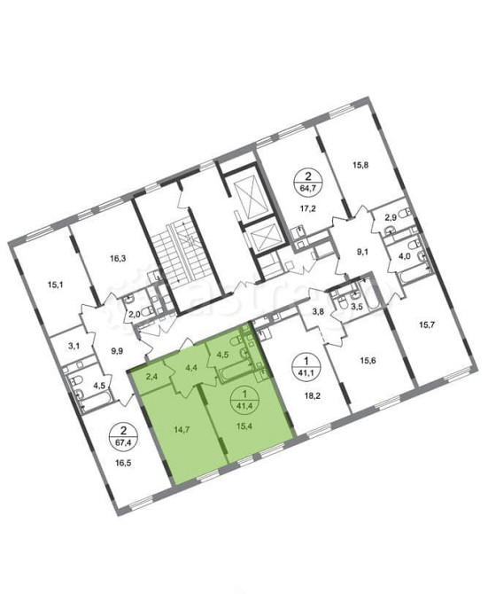 1-комн. квартира, 41 м2, 16/17 эт. Москва - изображение 4