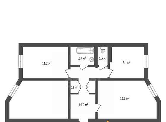 2-комн. квартира, 51.2 м2, 3/5 эт. Тында
