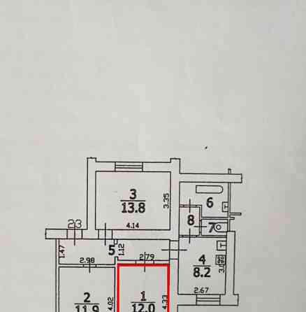 Комната, 12 м2, 2/3 эт. Красногорск