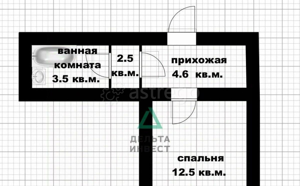 Комната, 12.5 м2, -2/9 эт. Уфа - изображение 1