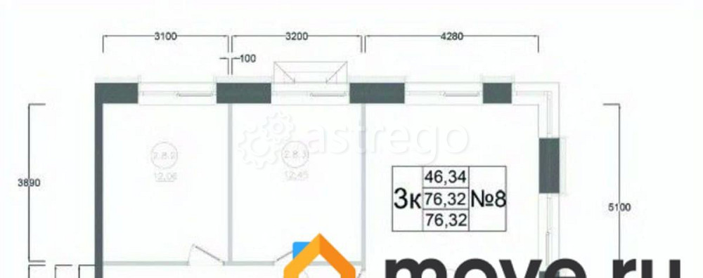 3-комн. квартира, 76.32 м2, 13/17 эт. Наро-Фоминск - изображение 1