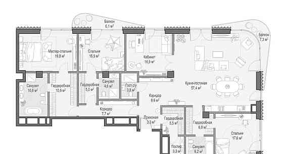 4-комн. квартира, 207 м2, 8/14 эт. Москва