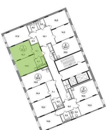 1-комн. квартира, 40 м2, 9/17 эт. Москва
