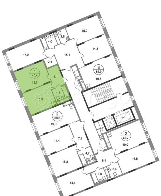 1-комн. квартира, 40 м2, 9/17 эт. Москва - изображение 4