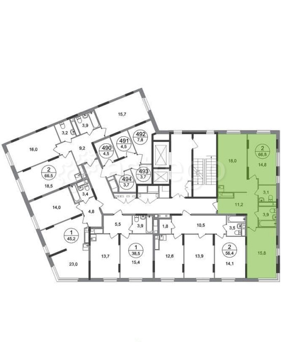 2-комн. квартира, 66 м2, 17/17 эт. Москва - изображение 4