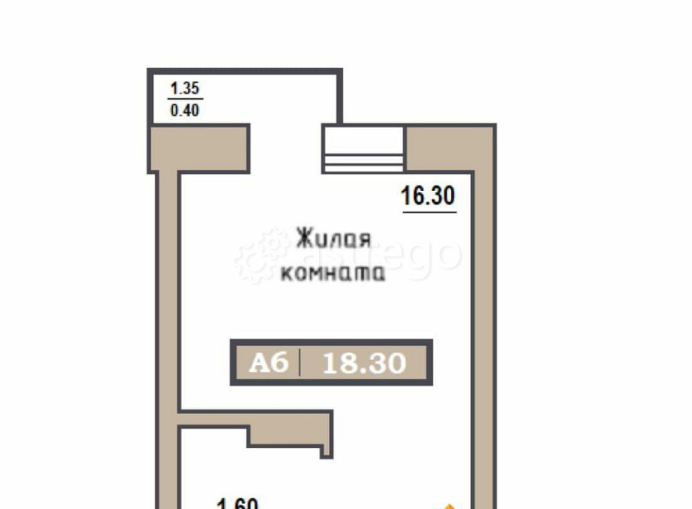 Студия, 18.3 м2, 7/9 эт. Красноярск - изображение 1