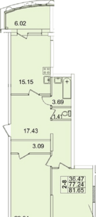 2-комн. квартира, 81 м2, 8/22 эт. Санкт-Петербург