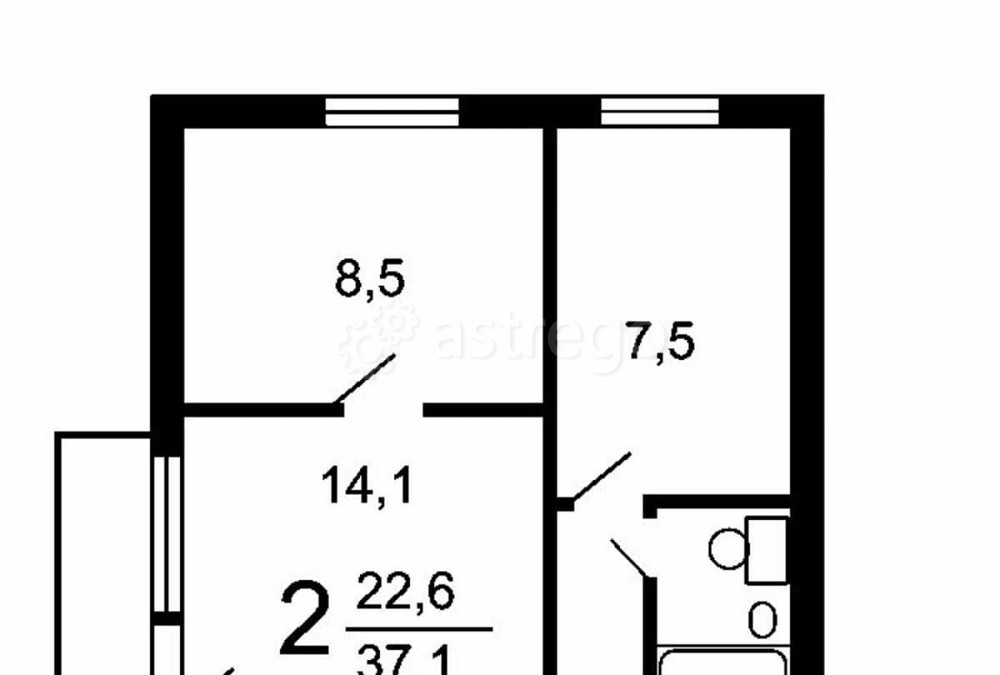 2-комн. квартира, 38 м2, 3/12 эт. Москва - изображение 3