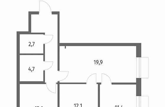 3-комн. квартира, 71.4 м2, 7/12 эт. Санкт-Петербург