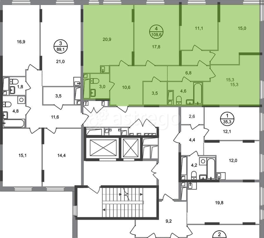 4-комн. квартира, 108 м2, 16/17 эт. Москва - изображение 7