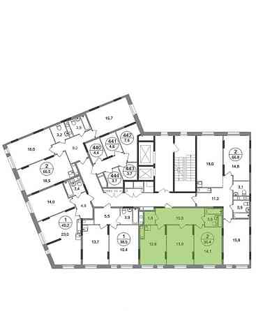 2-комн. квартира, 56 м2, 8/17 эт. Москва