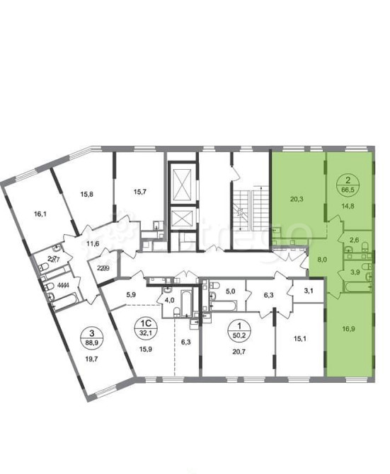2-комн. квартира, 66 м2, 8/17 эт. Москва - изображение 3