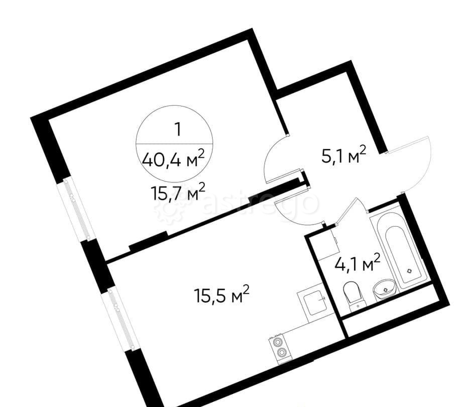 1-комн. квартира, 40 м2, 16/17 эт. Москва - изображение 1