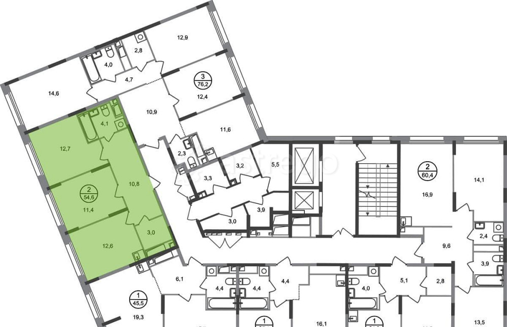 2-комн. квартира, 54 м2, 5/17 эт. Москва - изображение 7